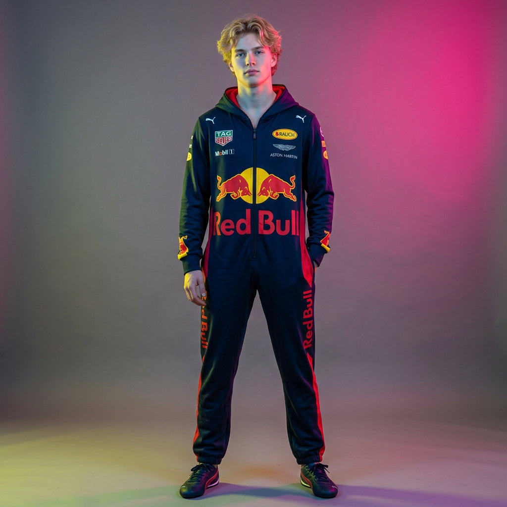 Red Bull Racing Suit 2015 Hooded Jumpsuit